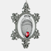 Lacrosse Goalie Holiday Gift Schneeflocken Zinn-Ornament (Links)