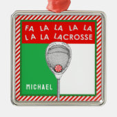 Lacrosse Goalie Holiday Gift Silbernes Ornament (Vorne)