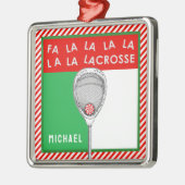 Lacrosse Goalie Holiday Gift Silbernes Ornament (Links)