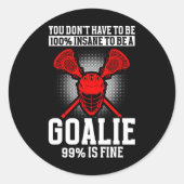 Lacrosse Goalie Lacrosse Gloves Stick Lax Goalie 1 Runder Aufkleber (Vorderseite)