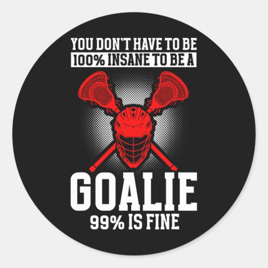 Lacrosse Goalie Lacrosse Gloves Stick Lax Goalie 1 Runder Aufkleber (Vorderseite)