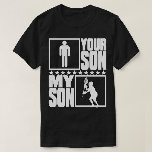 Lacrosse Goalie Mama oder Vater Geschenk Mein Sohn T-Shirt (Design vorne)