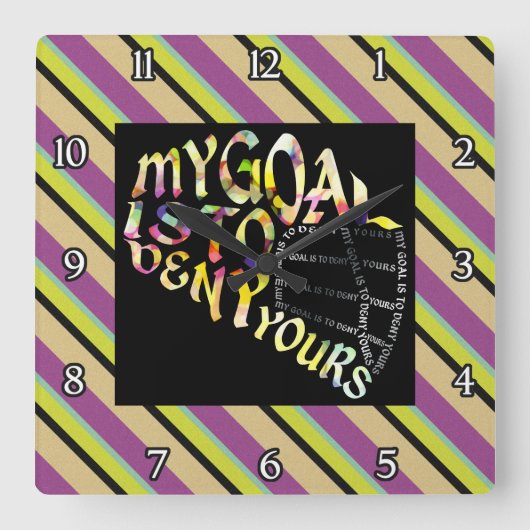 Lacrosse Goalie Mask Typografy Clock Quadratische Wanduhr (Vorderseite)