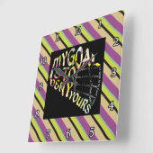 Lacrosse Goalie Mask Typografy Clock Quadratische Wanduhr (Winkel)