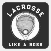 Lacrosse Goalie Quadratischer Aufkleber (Vorderseite)