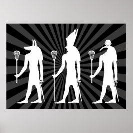 Lacrosse Gods Poster - weiß auf dunkel