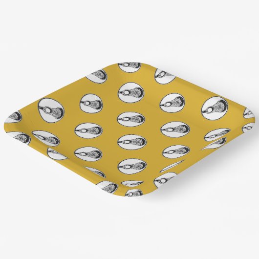 Lacrosse Gold Party Pappteller (Gewinkelt)