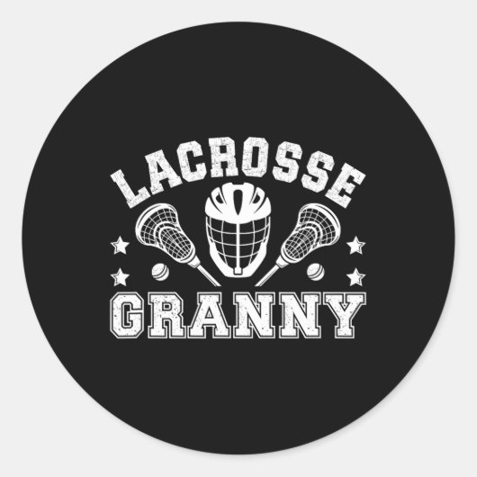Lacrosse Granny Oma Granny Lacrosse Playe Runder Aufkleber (Vorderseite)
