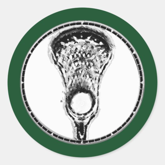 Lacrosse Green Runder Aufkleber (Vorderseite)