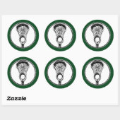 Lacrosse Green Runder Aufkleber (Blatt)