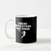 Lacrosse Hähnchen mit Sticken sind hartes Sprichwo Kaffeetasse (Links)