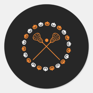 Lacrosse Halloween Spookkins Sportherbst F Runder Aufkleber