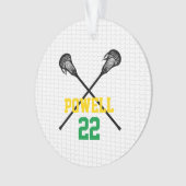 Lacrosse hält Net Player Name Number Sports Ornament (Vorderseite)