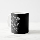 Lacrosse hat Leute mit Stöcken-Spaß de Kaffeetasse (Vorderseite Links)