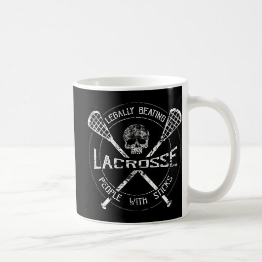 Lacrosse hat Leute mit Stöcken-Spaß de Kaffeetasse (Rechts)