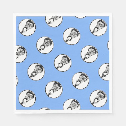 Lacrosse Hellblaues Party Serviette (Vorderseite)