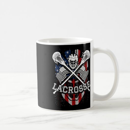 Lacrosse Helmet und Sticks Kaffeetasse (Rechts)