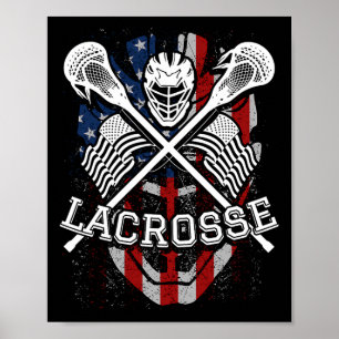 Lacrosse Helmet und Sticks Poster