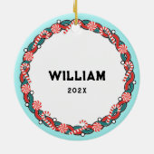 Lacrosse Holiday-Geschenk Keramik Ornament (Hinten)