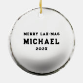 Lacrosse Holiday-Geschenk Keramikornament (Hinten)