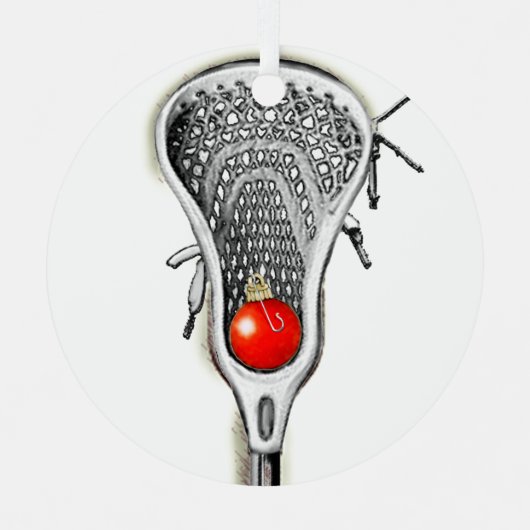 Lacrosse Holiday-Geschenk Ornament Aus Metall (Vorderseite)