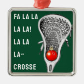 Lacrosse Holiday-Geschenk Ornament Aus Metall (Vorne)