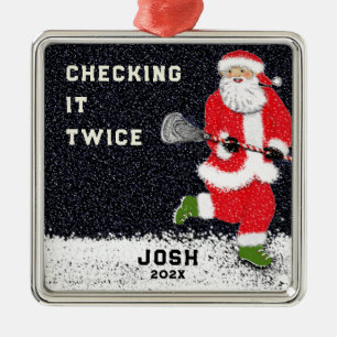 Lacrosse Holiday Geschenke Silbernes Ornament