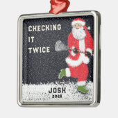 Lacrosse Holiday Geschenke Silbernes Ornament (Links)