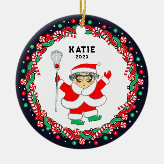 Lacrosse Holiday Gift Ceramic Ornament (Vorne)