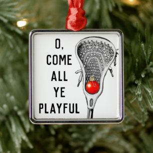 Lacrosse Holiday Gifts Metal Ornament