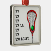 Lacrosse Holiday Keepake-Geschenk Silbernes Ornament (Rechts)