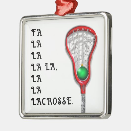 Lacrosse Holiday Keepake-Geschenk Silbernes Ornament (Links)