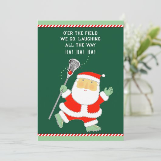 Lacrosse Holiday Weihnachtskarten Feiertagskarte (Stehend Vorderseite)