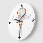 Lacrosse Image - Custom Wall Clock Große Wanduhr (Winkel)