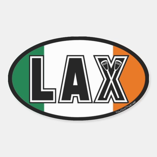 Lacrosse Ireland Lax Flag Ovaler Aufkleber (Vorderseite)