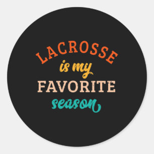 Lacrosse is My Favorite Season Lacrosse Lover Retr Runder Aufkleber