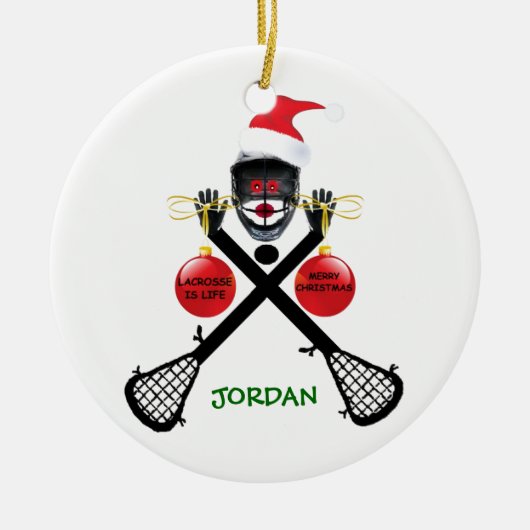 Lacrosse ist das Weihnachtsfest im Leben Keramik Ornament (Vorne)