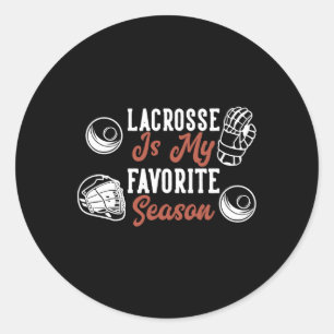 Lacrosse ist meine Lieblingssaison Runder Aufkleber