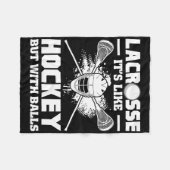 Lacrosse It's Like Hockey But With Funny Player Fleecedecke (Vorderseite (Horizontal))