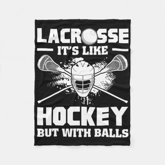 Lacrosse It's Like Hockey But With Funny Player Fleecedecke (Vorderseite)