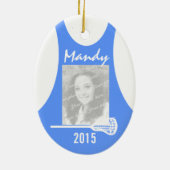 Lacrosse Jersey mit Foto Blue Keramik Ornament (Hinten)