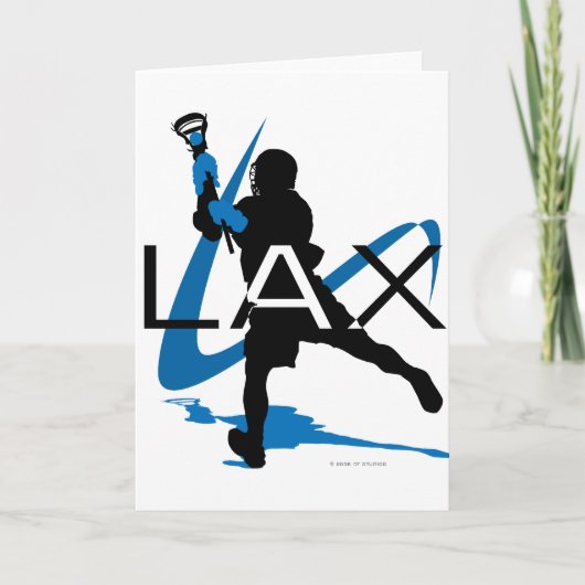 Lacrosse-Jungen-LOCKERES Blau Karte (Vorderseite)
