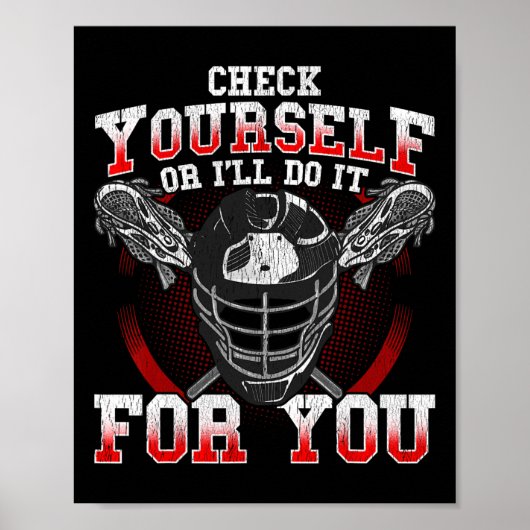 Lacrosse Karo Sie selbst oder ich tun es für Sie L Poster (Vorne)