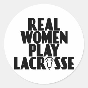 Lacrosse klatschen RealWoMen Schwarz-Aufkleber Runder Aufkleber