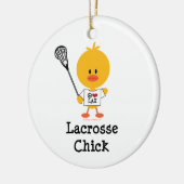 Lacrosse-Küken-Verzierung Keramik Ornament (Links)