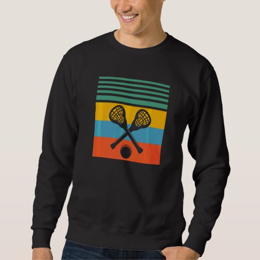 Lacrosse Lacrosse Spiel Retro Sweatshirt (Vorderseite)