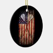 Lacrosse LAX American Flag Keramik Ornament (Rechts)