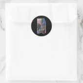 Lacrosse Lax American Flag Runder Aufkleber (Tasche)