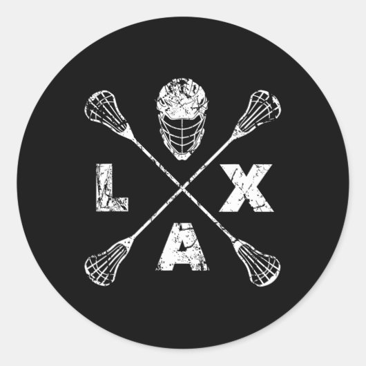 Lacrosse Lax Cross Axis Runder Aufkleber (Vorderseite)
