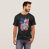 Lacrosse Lax Helmet und hält die amerikanische Fla T-Shirt (Vorne ganz)